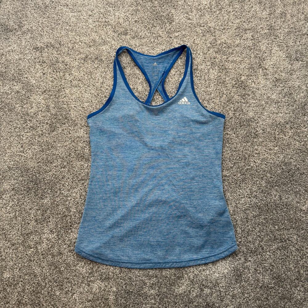 Adidas Tank Top Womens XS Blue Climalite Racerback Athletic Workout Shirt
